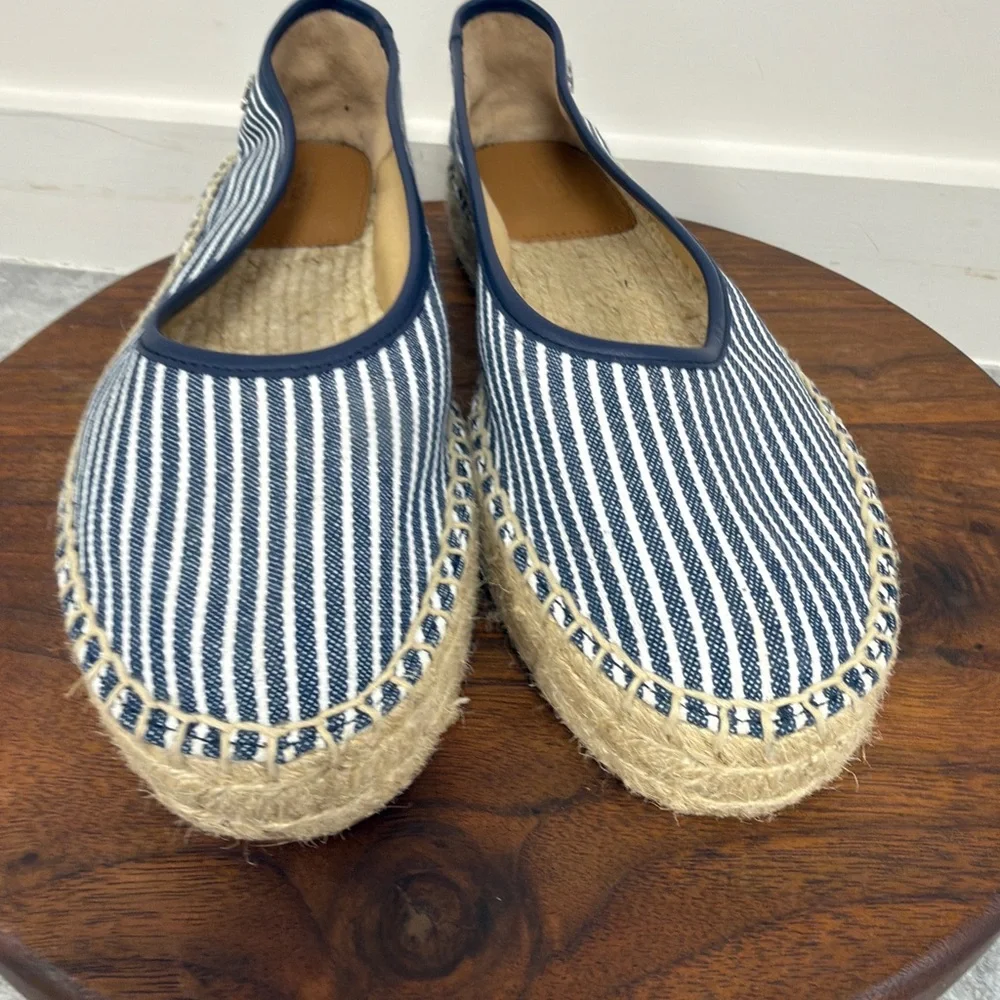 The Lauren‎ Ralph Lauren Luize Striped Canvas Ballet Espadrille Sz 7